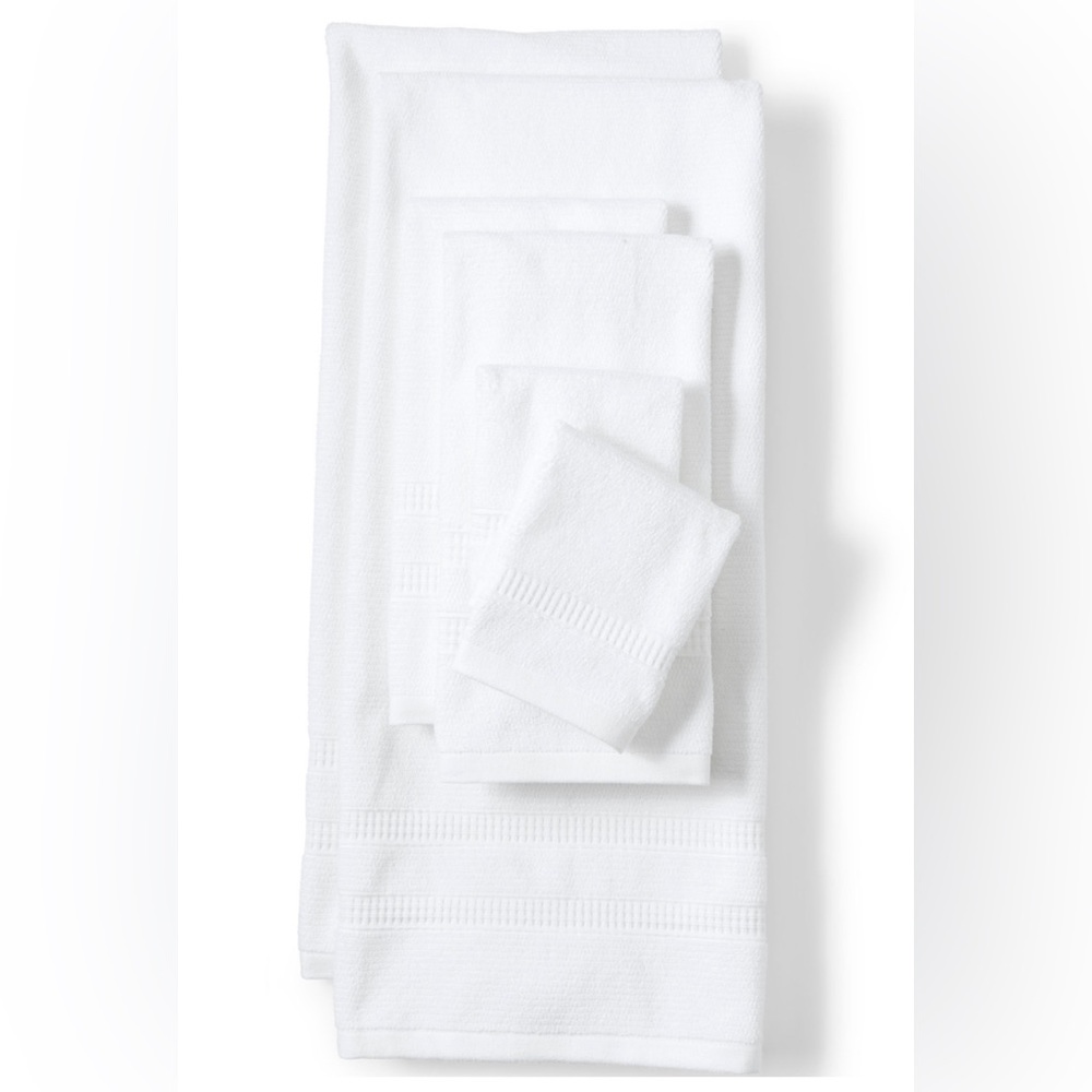 New! 6Piece Land’s End Turkish Textured Spa Bath Towel
